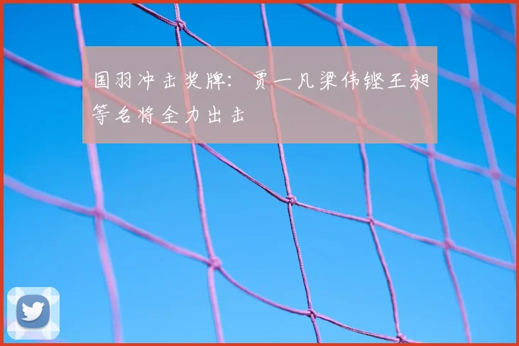 国羽冲击奖牌：贾一凡梁伟铿王昶等名将全力出击